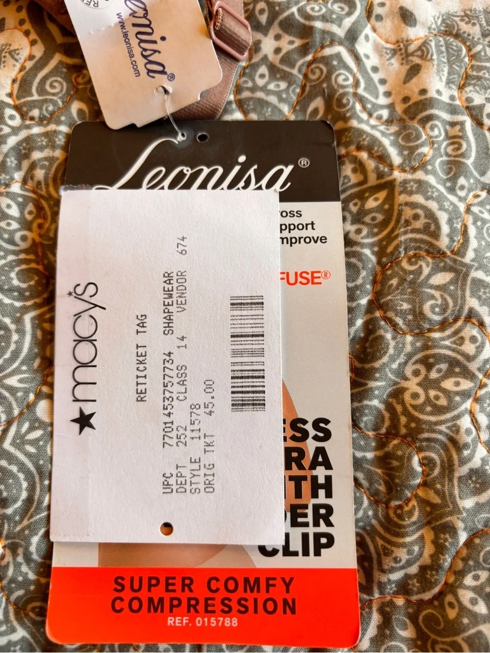 Leonisa Seamless Wireless Nursing Bra Taupe Small-Medium NWT